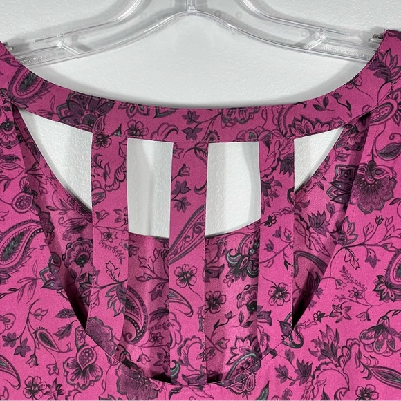 Torrid Purple Paisley Top Size 12 Large (0) Abbey Georgette Cage Back Blouse LNC - Picture 8 of 10
